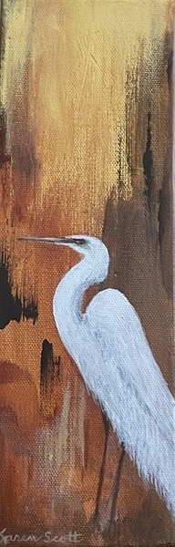 White Egret Long 4x12"